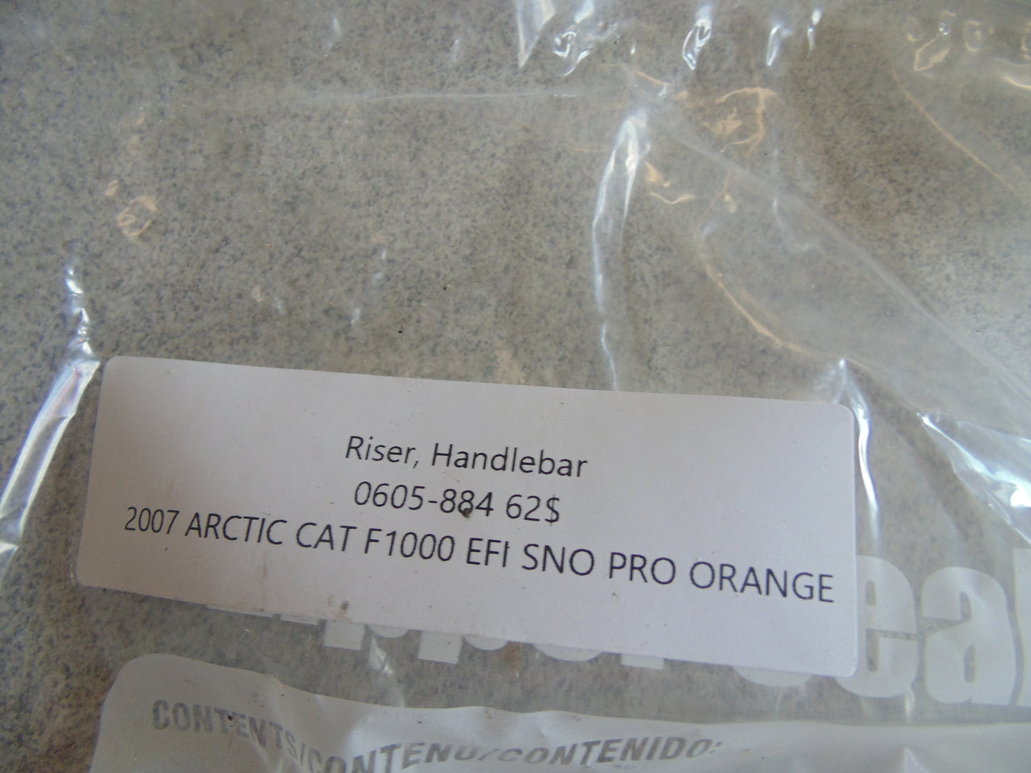 2007 ARCTIC CAT F1000 EFI SNO PRO ORANGE RISER HANDLEBAR 0605-884