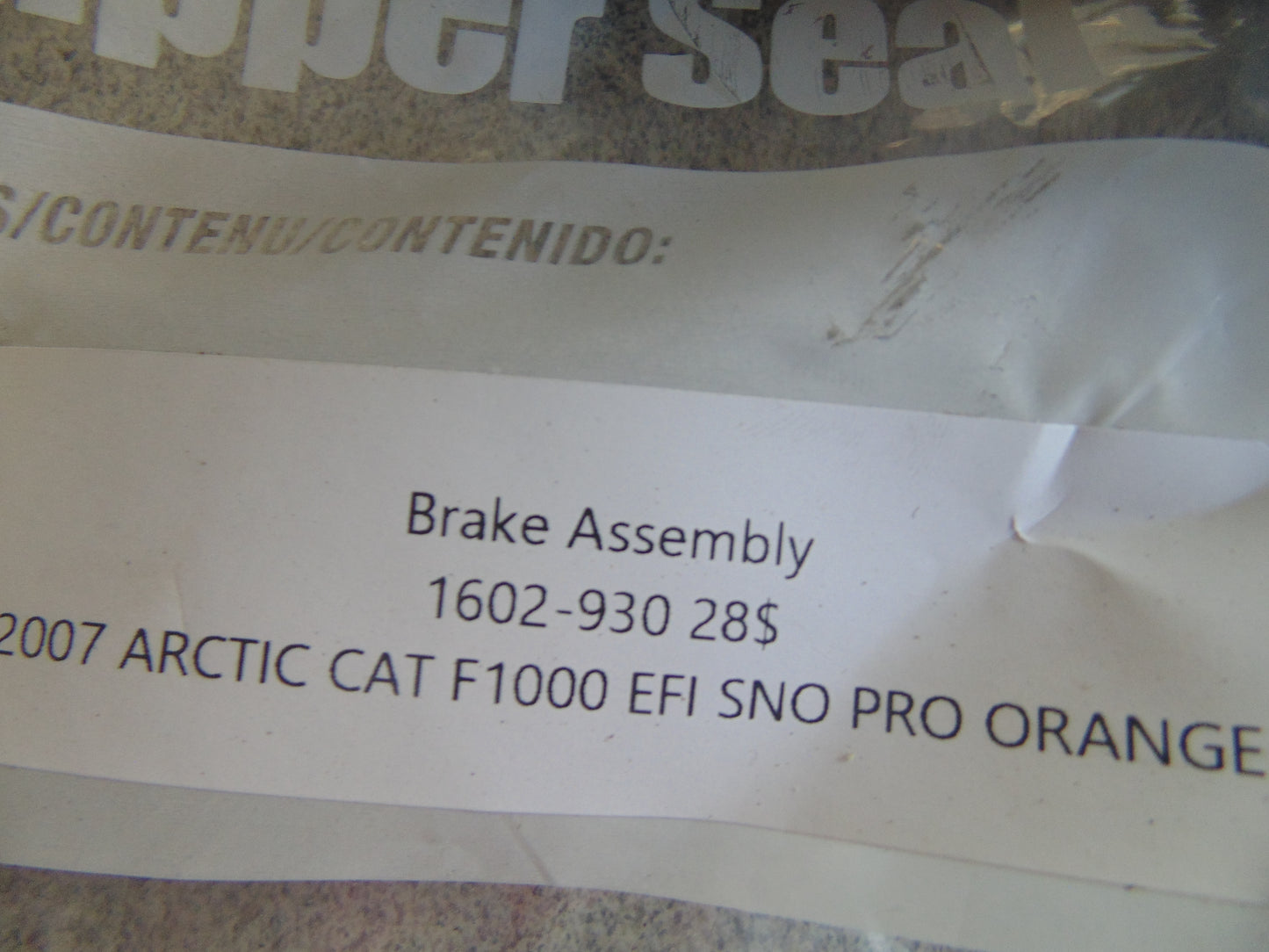 2007 ARCTIC CAT F1000 EFI SNO PRO ORANGE BRAKE ASSY 1602-930