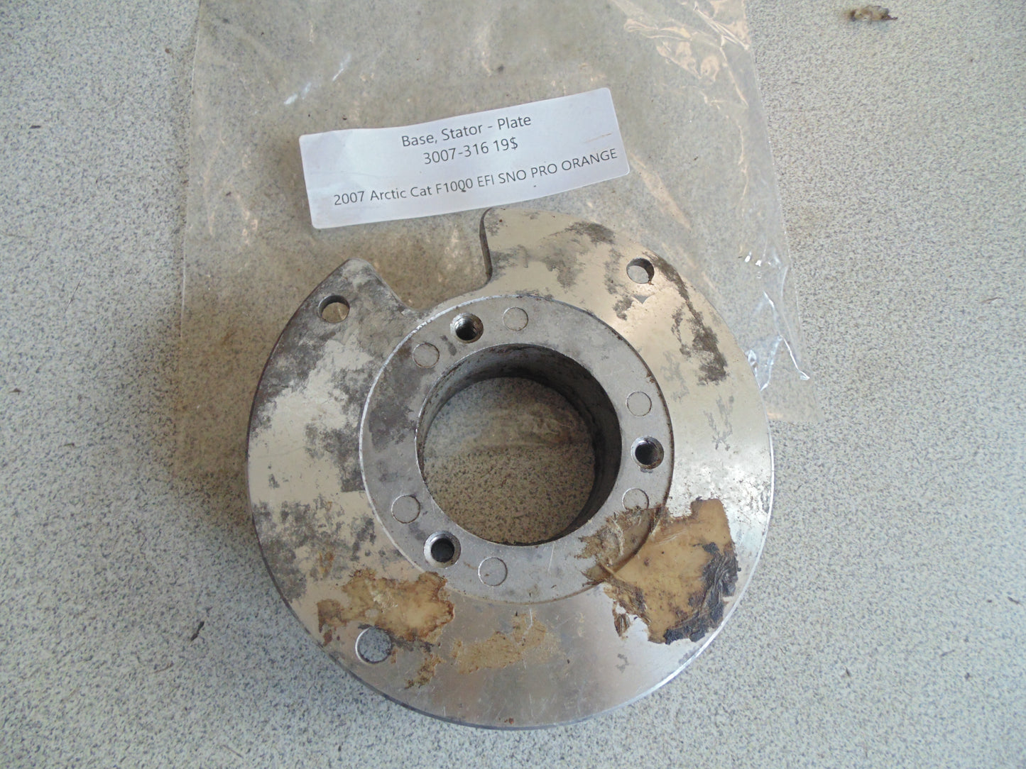 2007 ARCTIC CAT F1000 EFI SNO PRO ORANGE BASE STATOR PLATE 3007-316