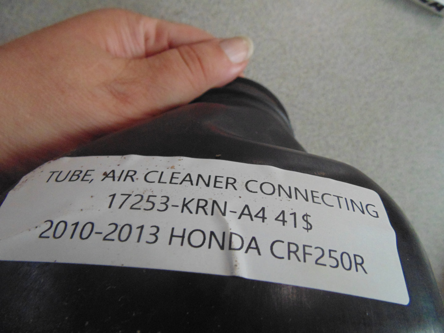 2010-2013 HONDA CRF250R TUBE AIR CLEANER CONNECTING 17253-KRN-A4