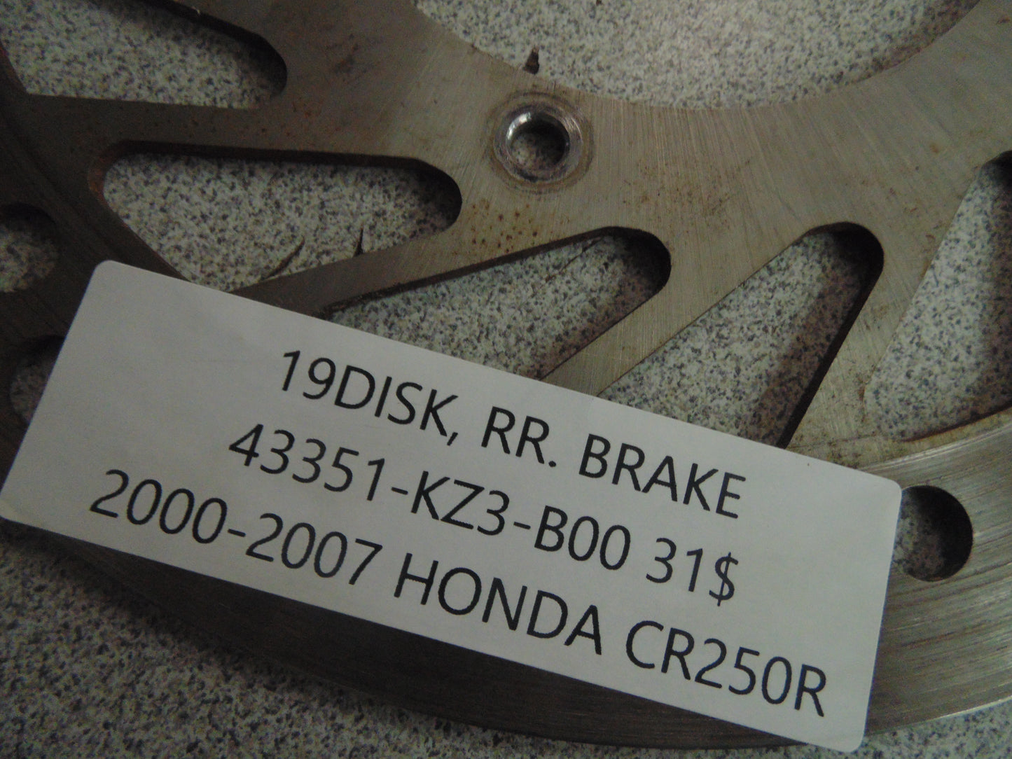 2000-2007 HONDA CR250R 19DISK, RR. BRAKE 43351-K23-B00