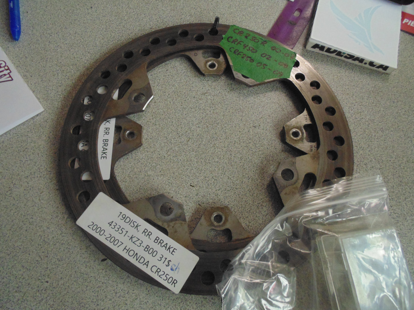 2000-2007 HONDA CR250R 19DISK, RR, BRAKE 43351-K23-B00