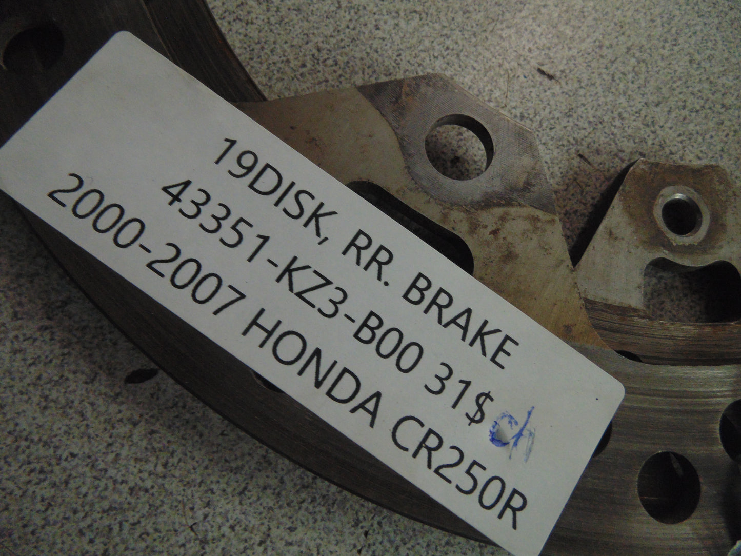 2000-2007 HONDA CR250R 19DISK, RR, BRAKE 43351-K23-B00