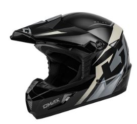 GMAX MX46Y COMPOUND MX YOUTH HELMET BLACK/WHITE GLOSS YOUTH MEDIUM