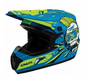 GMAX MX46Y UNSTABLE MX YOUTH HELMET YOUTH LARGE BLUE/GREEN