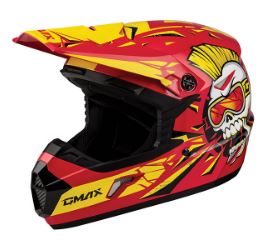 GMAX MX46Y UNSTABLE MX YOUTH HELMET YOUTH LARGE RED/YELLOW