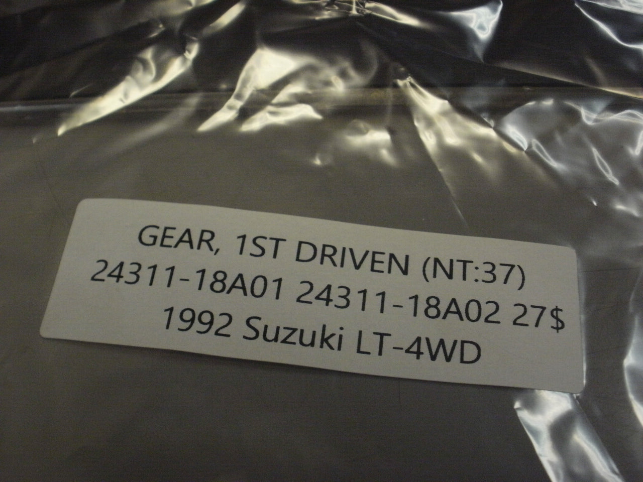1992 SUZUKI LT-4WD GEAR 1ST DRIVEN (NT:37) 24311-18A01 24311-18A02