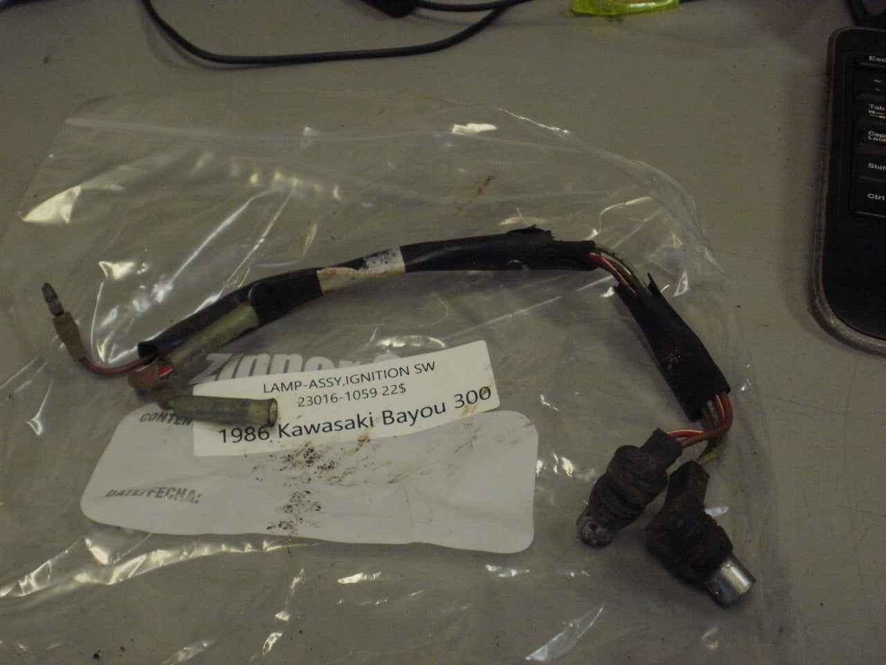 1986 KAWASAKI BAYOU 300 LAMP ASSY IGNITION SW 23016-1059