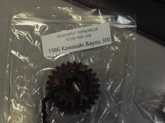 1986 KAWASAKI BAYOU 300 GEAR INPUT TOP & 3RD 26T 13129-1681