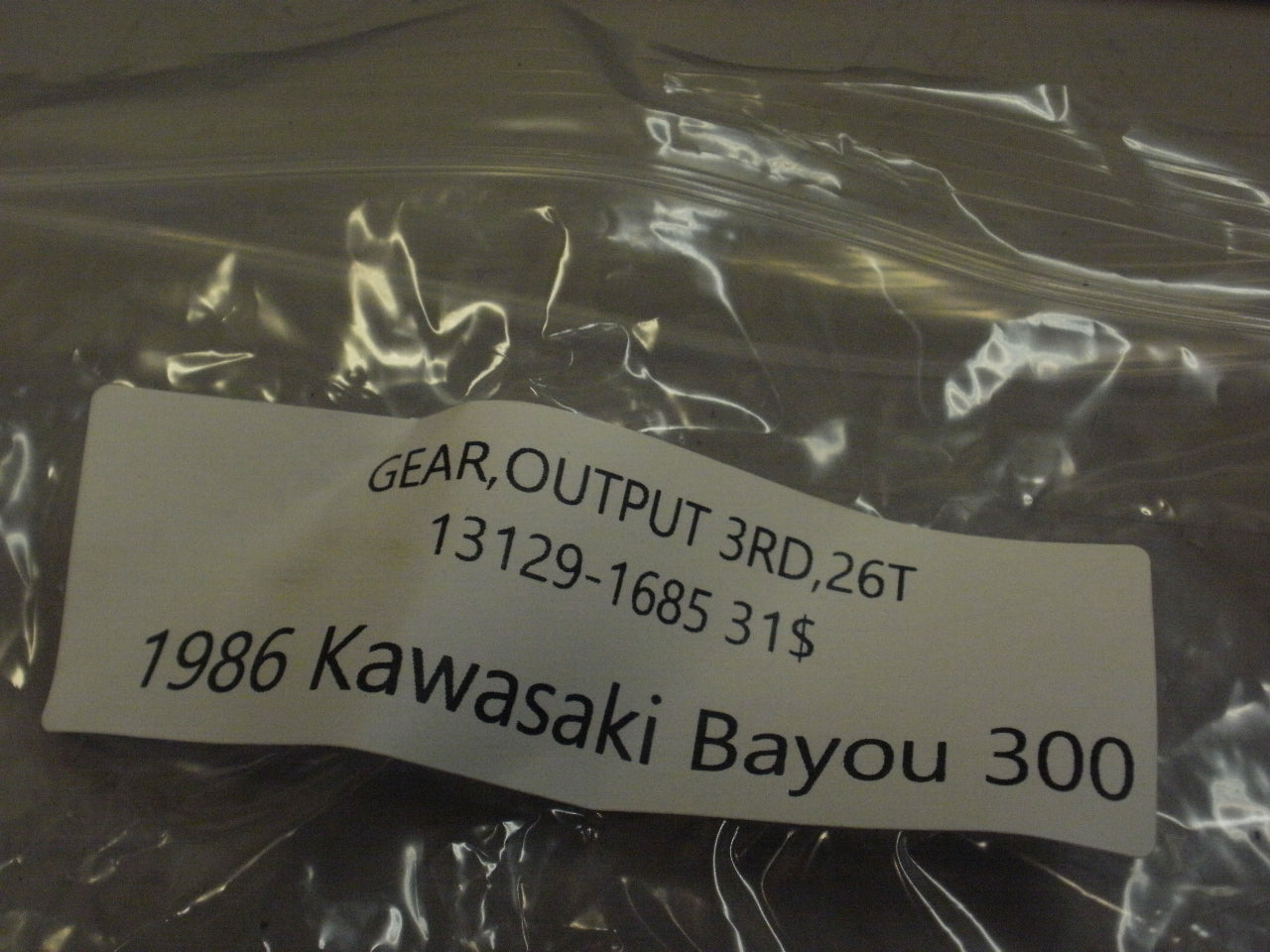 1986 KAWASAKI BAYOU 300 GEAR OUTPUT 3RD 26T 13129-1685