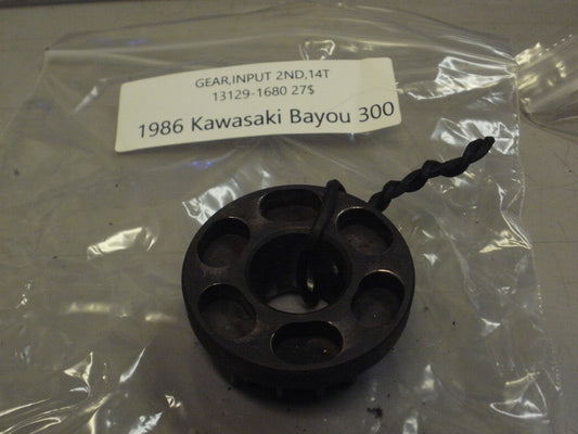 1986 KAWASAKI BAYOU 300 GEAR INPUT 2ND 14T 13129-1680