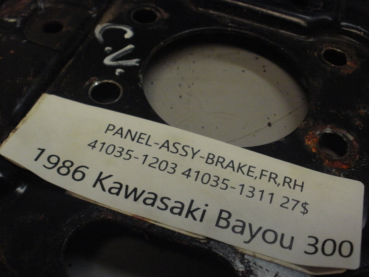 1986 KAWASAKI BAYOU 300 PANEL ASSY BRAKE FR RH 41035-1203  41035-1311