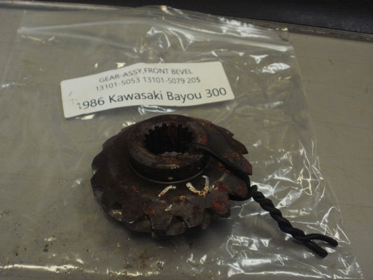 1986 KAWASAKI BAYOU 300 GEAR ASSY FRONT BEVEL 13101-5053 13101-5079