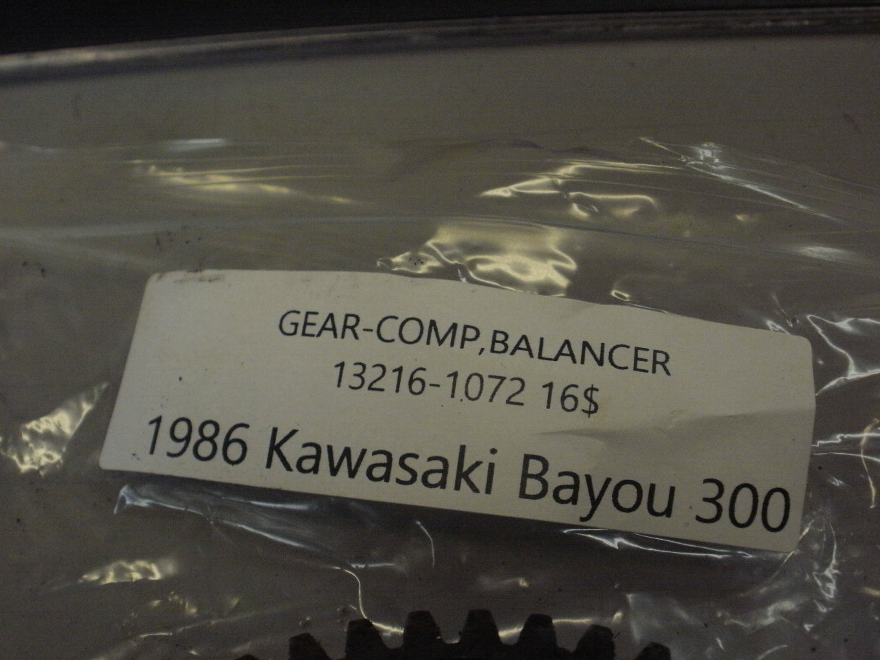 1986 KAWASAKI BAYOU 300 GEAR COMP BALANCER 13216-1072