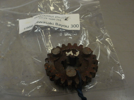 1986 KAWASAKI BAYOU 300 GEAR OUTPUT 4TH 22T 13129-1686