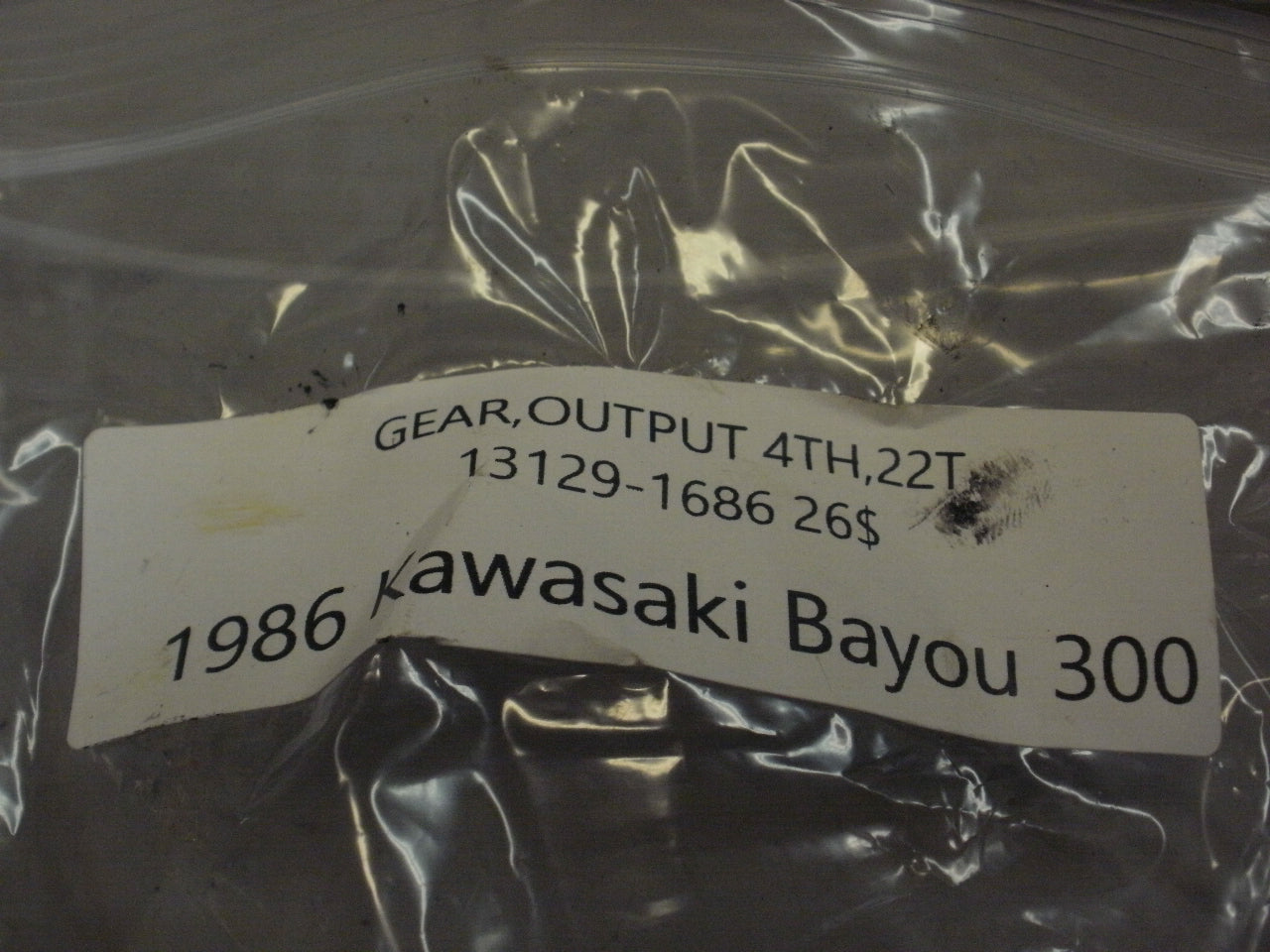 1986 KAWASAKI BAYOU 300 GEAR OUTPUT 4TH 22T 13129-1686
