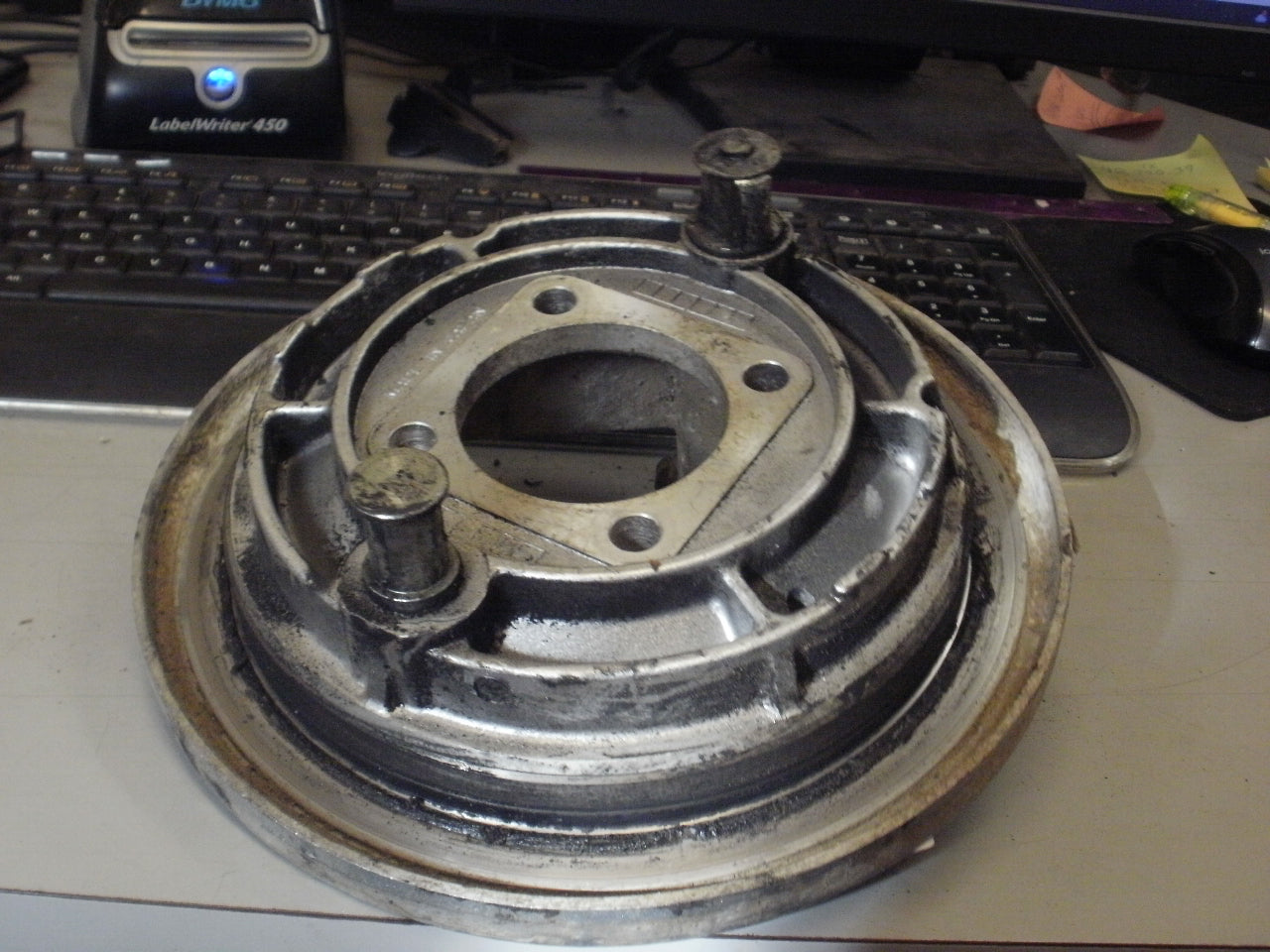 1986 KAWASAKI BAYOU 300 DRUM RR PANEL ASSY BRAKE RR L 41035-1198