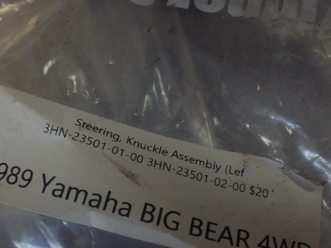 1989 YAMAHA BIG BEAR 4WD STEERING KNUCKLE ASSY LH 3HN-23501-01-00 3HN-23501-02-00