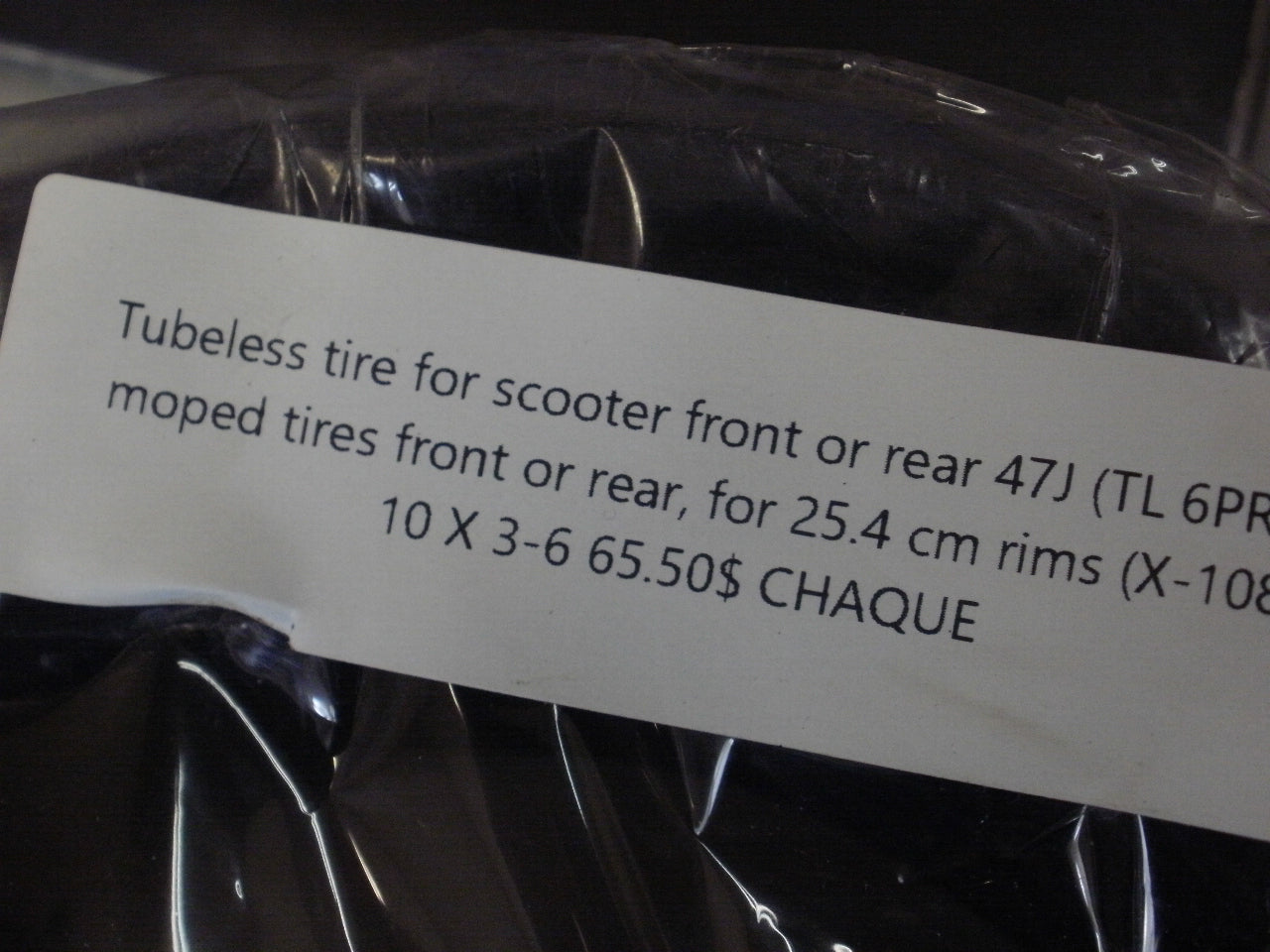 Lot de 2 pneus sans chambre à air pour scooter avant ou arrière 47J (TL 6PR), pneus de cyclomoteur avant ou arrière, pour jantes de 25,4 cm (X-108)