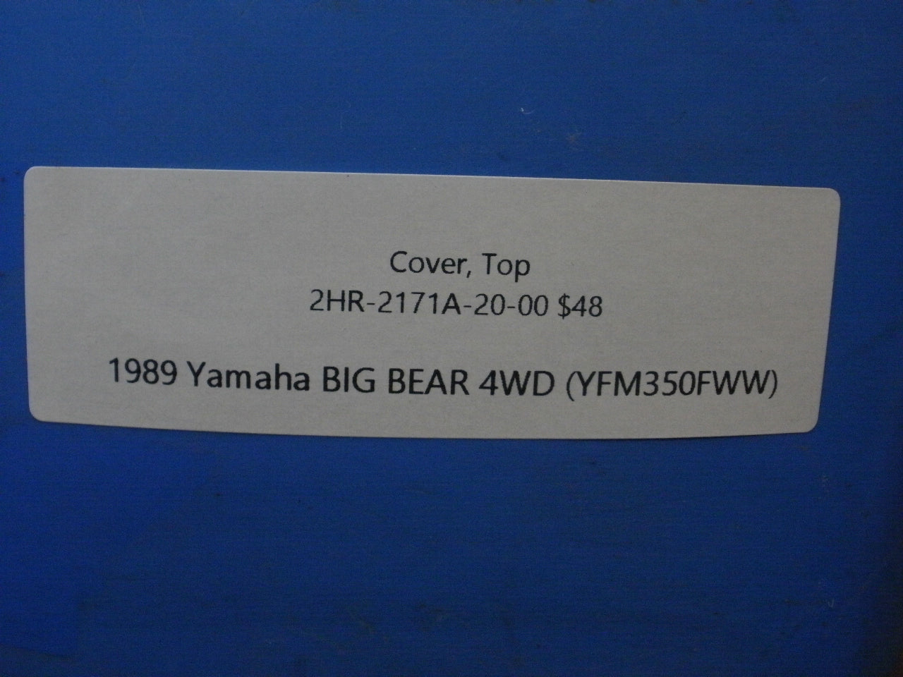 1989 Yamaha BIG BEAR 4WD (YFM350FWW)  COVER, TOP 2HR-2171A-20-00
