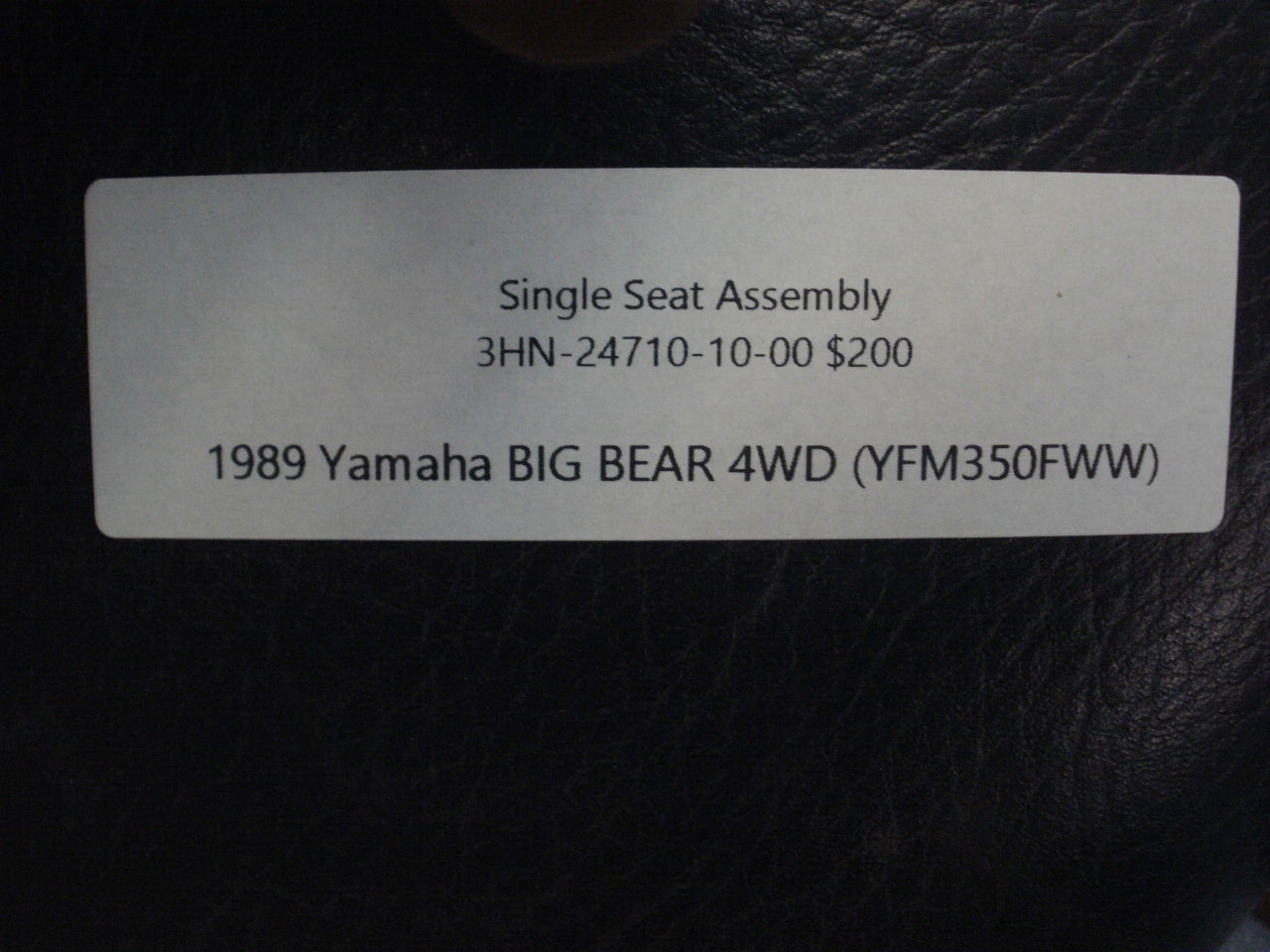 1989 Yamaha BIG BEAR 4WD (YFM350FWW) SINGLE SEAT ASSEMBLY 3HN-24710-10-00