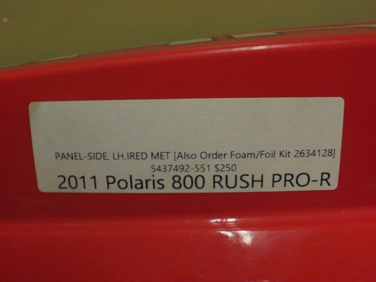 2011 Polaris 800 RUSH PRO-R PANEL-SIDE, LH,IRED MET 5437492-551